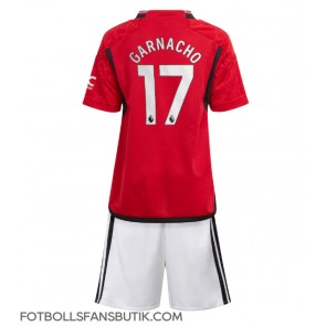 Manchester United Alejandro Garnacho #17 Replika Hemmatröja Barn 2023-24 Kortärmad (+ Korta byxor)